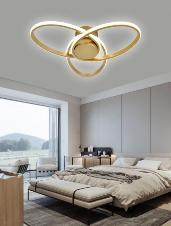 Lustra Receptie - Lustra led cu telecomanda 78w Gold/ Black