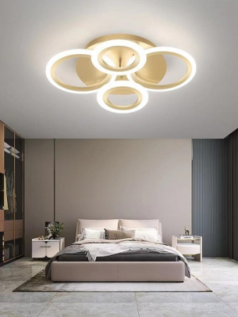 Lustra Receptie - Lustra led cu telecomanda 80w Aurie