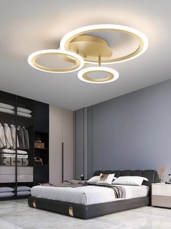Lustra led cu telecomanda aurie 70w