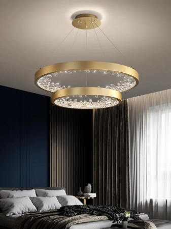 Lustra Led - Lustra led cu telecomanda 126W  Cristal g/n