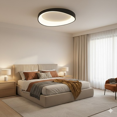 Oferte speciale - Lustra led diambila cu telecomanda Neagra 124w