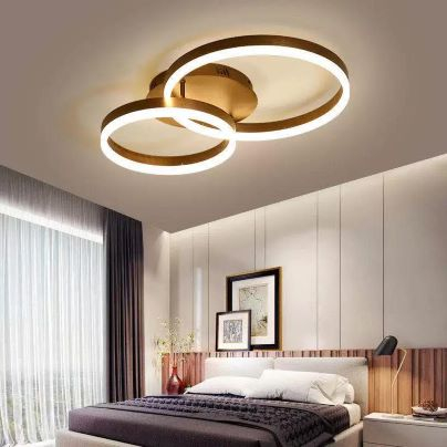 Lustra led dimabila 100w cu telecomanda 3 functii aurie [2]