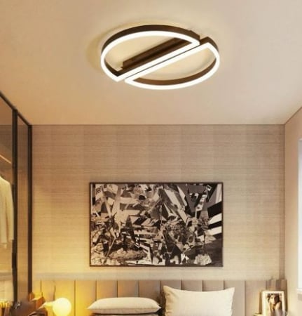 Lustra Dormitor - Lustra led dimabila 100w cu telecomanda 3 functii maro