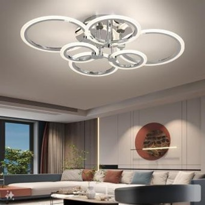 Lustra Dormitor - Lustra led dimabila 140w cu telecomanda 3 functii Crom