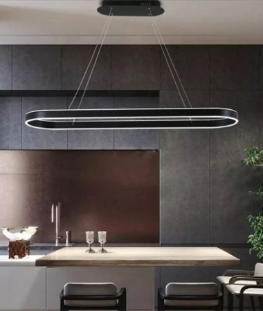 Lustra led Living - Lustra led dimabila 120w cu telecomanda 3 functii neagra