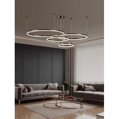 Lustra led Living - Lustra led dimabila 180w  Neagra