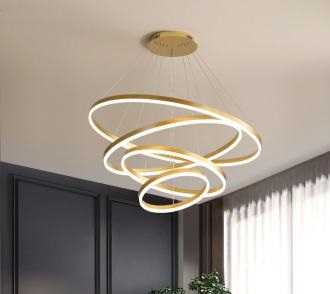 Lustra led dimabila 220w cu telecomanda 3 functii Aurie [2]