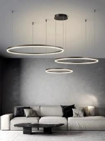 Lustra led Living - LUSTRA LED DIMABILA CU TELECOMANDA 3 FUNCTII 200w Neagra