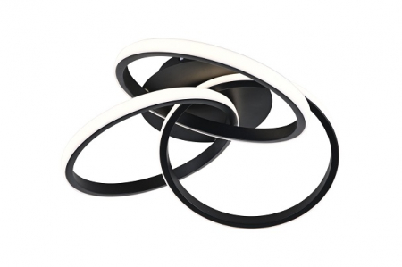 Lustra led dimabila cu telecomanda 84w Aurie/Neagra [1]