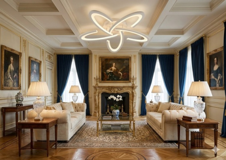 Lustra led dimabila cu telecomanda Neagra/ Alba 5,4, 3 Orbite [3]