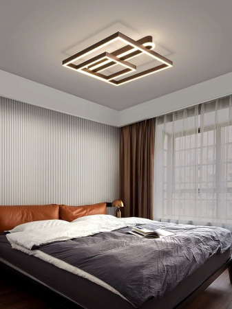 Lustra led de la 100w la 200w (max 50-60mp) - Lustra led dimabila maro 240w cu telecomanda
