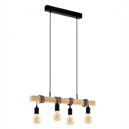 Lustra led Living - Lustra led lemn 4 x e27