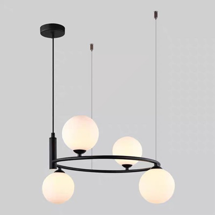 Lustra led Living - Lustra led moderna 4 globuri gold/black