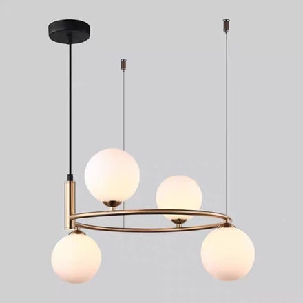 Lustra led moderna 4 globuri gold/black [1]