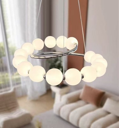 Lustra Cristal - Lustra led moderna cu Globuri Silver