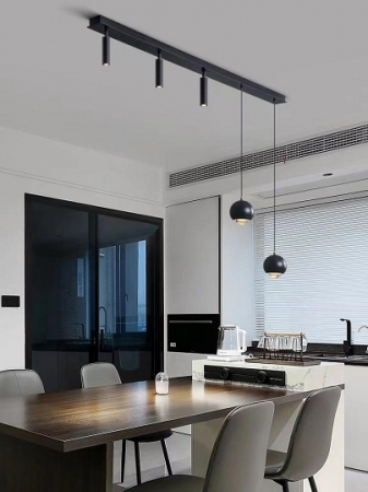 Lustra Receptie - Lustra led neagra neutra 19w
