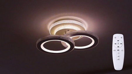Lustra led lemn - Lustra led - RGB smart 80w