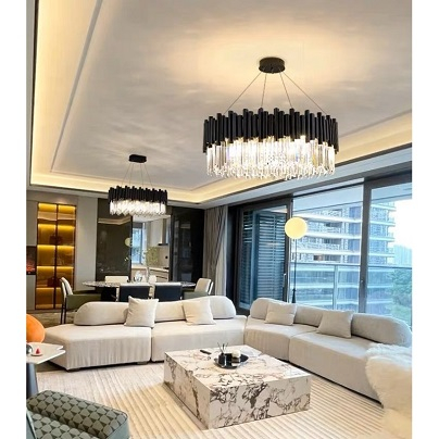 Lustra led Living - Lustra led Cristal Neagra