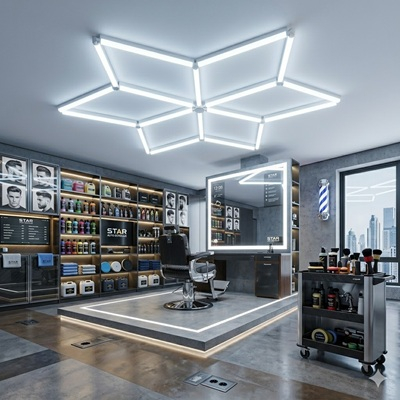 Oferte speciale - Tavan LED 6 hexagoane led 166 x 140 cm 126W