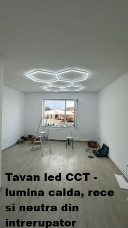Oferte speciale - Tavan led CCT - 5 hexagoane led 253 X 164 cm