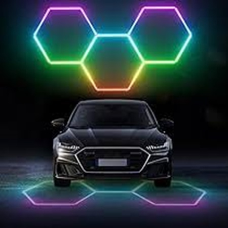 Tavan led honeycomb RGB dinamic - 3 hexagoane