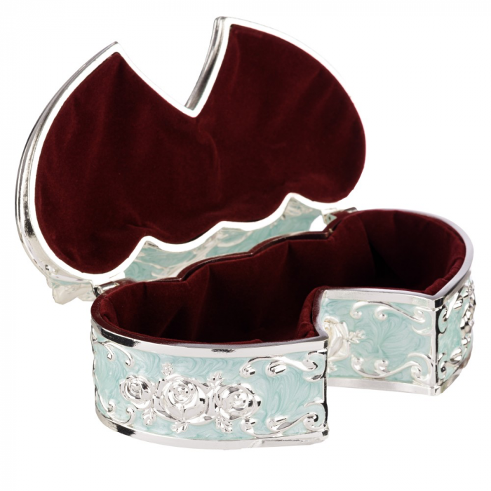Caseta bijuterii doua inimi - baby blue [3]