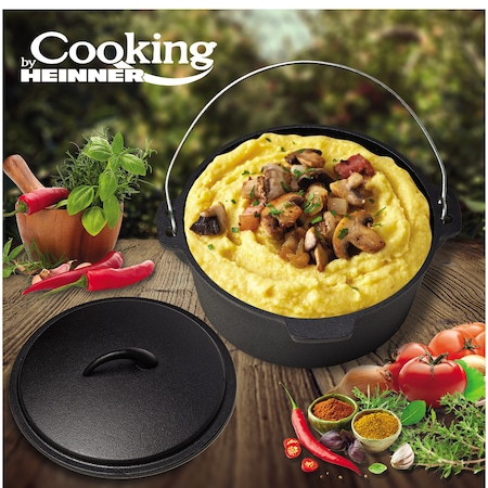Ceaun/Tuci 3.5l din fonta pura, cu capac, Cooking by Heinner, 25x10 cm [2]