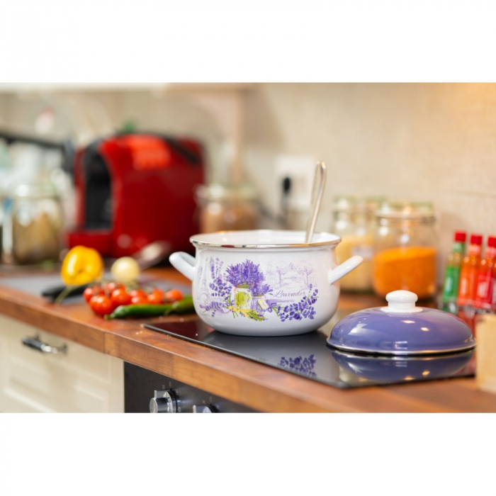 Cratita cu capac, emailata, 18 cm, 2.10 l, Grunberg GR3418-C [6]