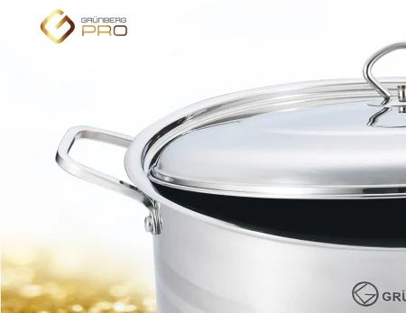 Cratita profesionala, 16 L, cu baza groasa, cu capac din inox, 34 cm, Grunberg GR8134 [2]