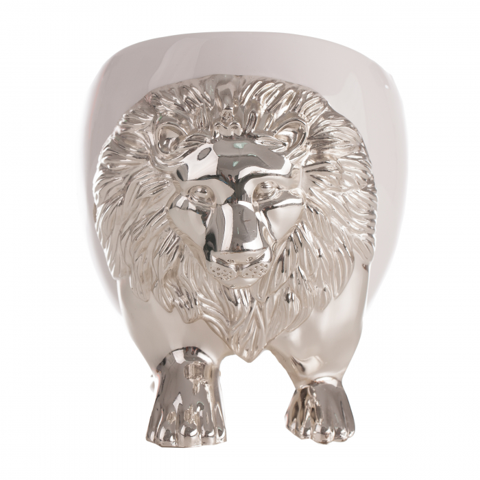 Fructiera argintata din ceramica in forma de leu [3]