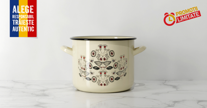 Oala 4.5L emailata groasa, cu decor [3]