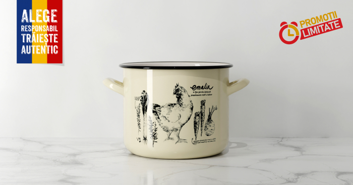 Oala 4.5L emailata groasa, cu decor [4]