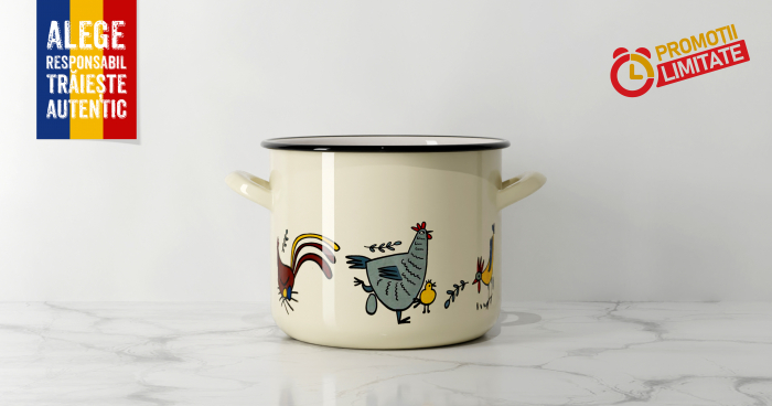 Oala 4.5L emailata groasa, cu decor [10]