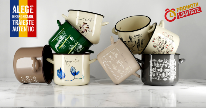Oala 4.5L emailata groasa, cu decor [2]