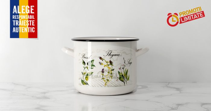 Oala 4.5L emailata groasa, cu decor [7]