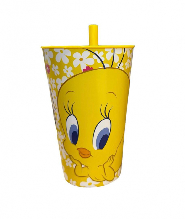 Beépített szívószálas pohár Tweety mintával, 300 ml [1]
