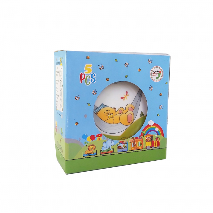 Serviciu de masa pentru copii, din opal, model Ursuleti, 5 piese [2]