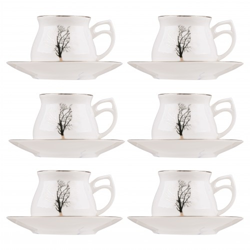 Set 6 bögre 70 ml kerámiából, Fa mintás modell [2]