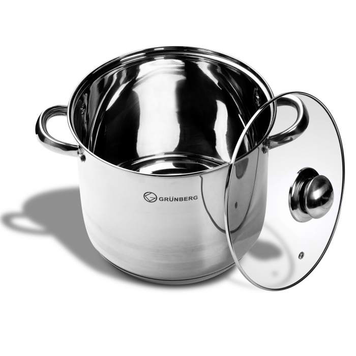 Set oale din inox 7.2l, 9l si 11l cu capace din sticla, 6 piese, Grunberg GR1052 [3]