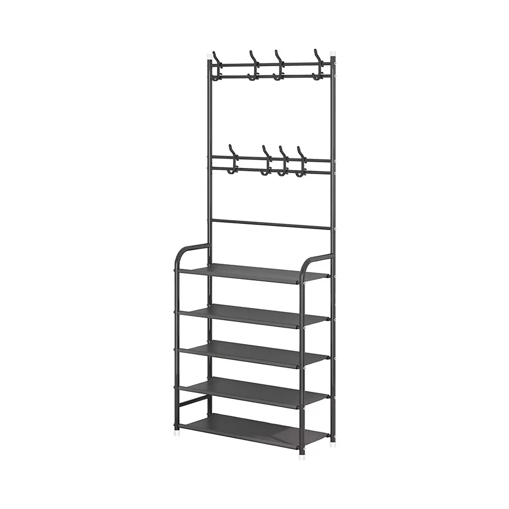 Cuier haine cu suport pentru pantofi, 4 rafturi [5]