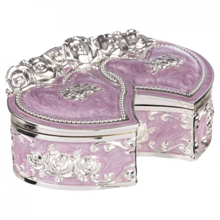 PRODUSE SPECIALE - Caseta bijuterii doua inimi - Mov