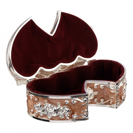 Caseta bijuterii doua inimi - Maro [2]