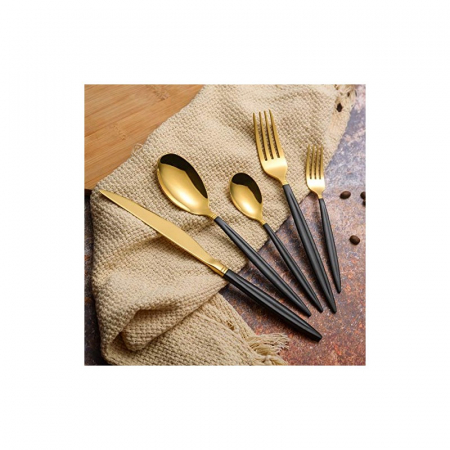 Set tacamuri din inox 30 piese, Grunberg  (auriu+negru) [1]