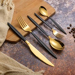 Set tacamuri din inox 30 piese, Grunberg  (auriu+negru) [2]