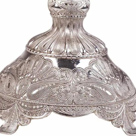 Bomboniera argintata din ceramica, cu picior [2]