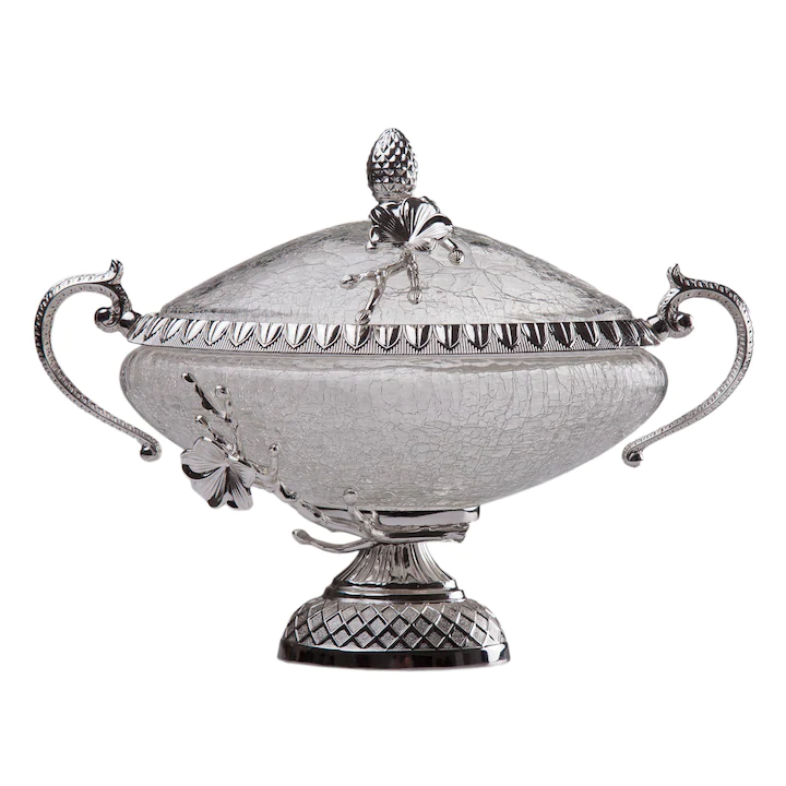 PRODUSE SPECIALE - Bomboniera ovala din sticla 31x19x20cm