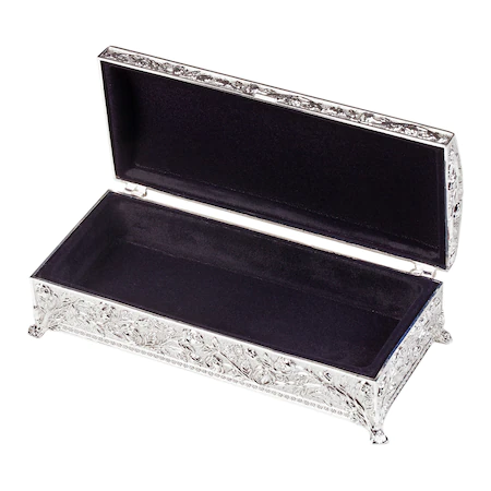 Caseta bijuterii argintata model floral 22x9x7CM [1]