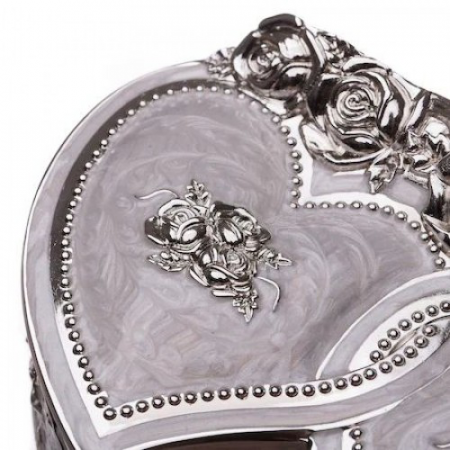 Caseta bijuterii doua inimi - Alba [2]