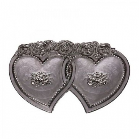 Caseta bijuterii doua inimi - Alba [3]