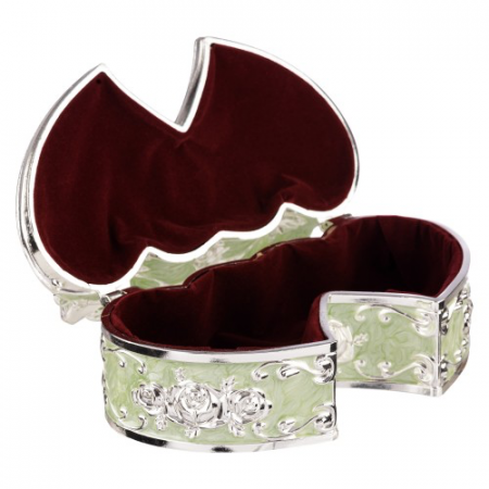 Caseta bijuterii doua inimi - Verde [2]